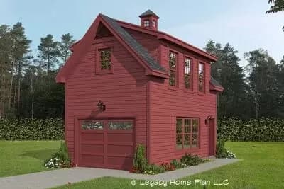 Rustic Craftsman ADU or Studio Plan - 387 Sq Ft