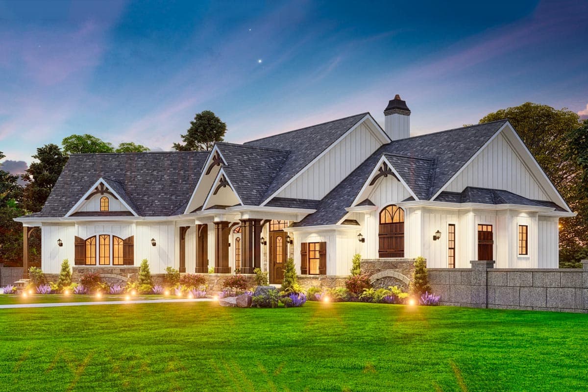 Plan 25760GE: 3-Bed Craftsman-Style House Plan with Great Room and Angled 2-Car Garage - Image #5 - Country, Craftsman, Mountain, New American, Rustic