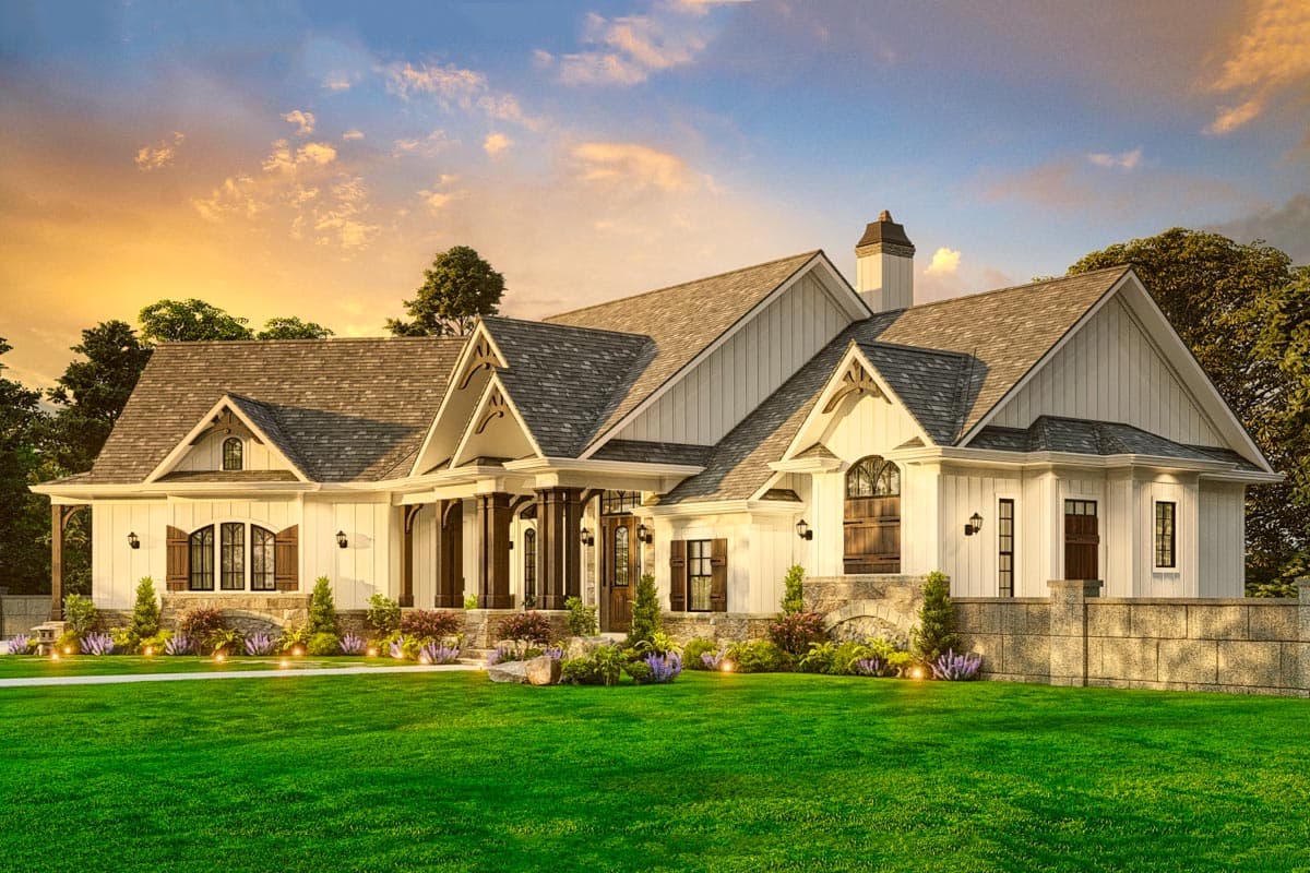 Plan 25760GE: 3-Bed Craftsman-Style House Plan with Great Room and Angled 2-Car Garage - Image #6 - Country, Craftsman, Mountain, New American, Rustic