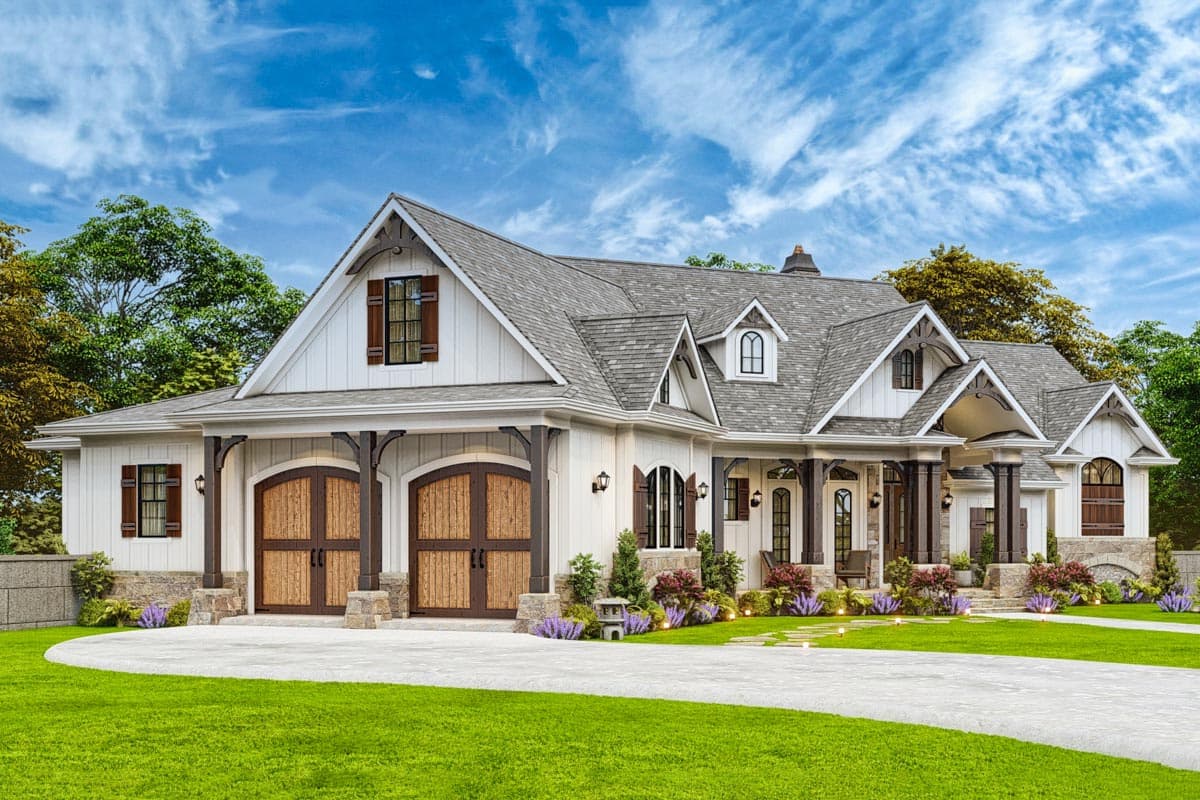 Plan 25760GE: 3-Bed Craftsman-Style House Plan with Great Room and Angled 2-Car Garage - Image #8 - Country, Craftsman, Mountain, New American, Rustic