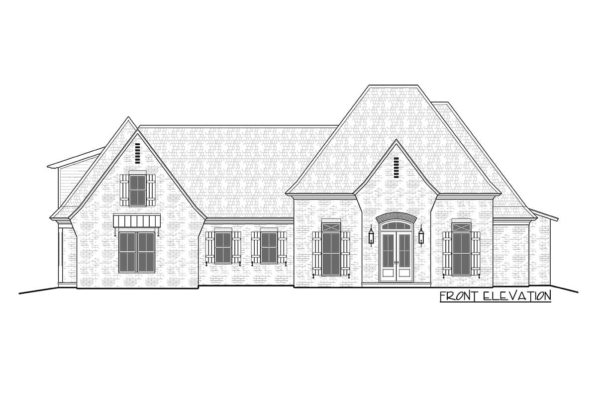 Plan 510219WDY: One Level Acadian Home Plan with 4 or 5 Bedrooms - 3342 Sq Ft - Image #6 - Acadian, European, French Country, Louisiana-Style, Southern, Southern Traditional