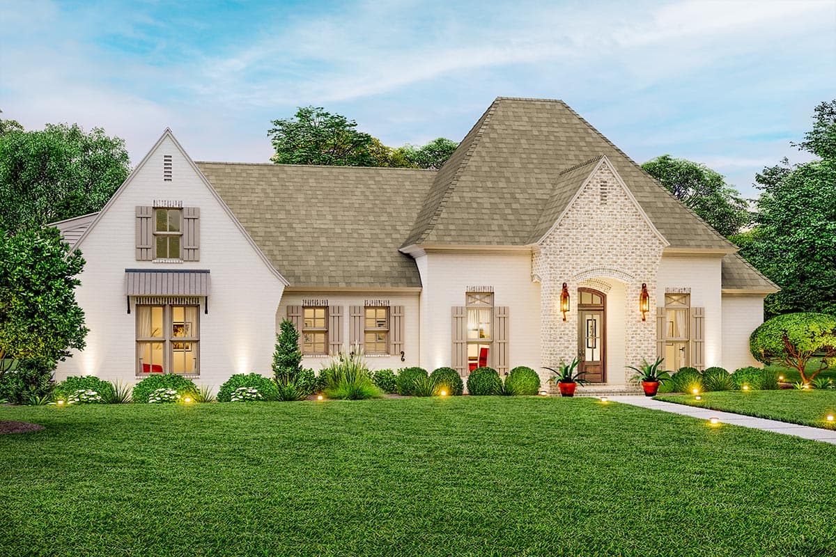Plan 510219WDY: One Level Acadian Home Plan with 4 or 5 Bedrooms - 3342 Sq Ft - Image #4 - Acadian, European, French Country, Louisiana-Style, Southern, Southern Traditional