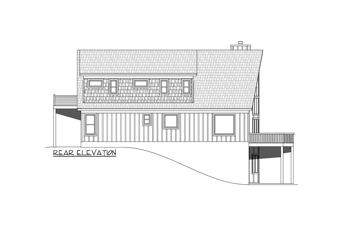 Plan 68955VR: Mountain Home with Wraparound Deck, 2-Story Great Room and Side Walkout - Image #4 - Contemporary, Craftsman, Mountain, Rustic