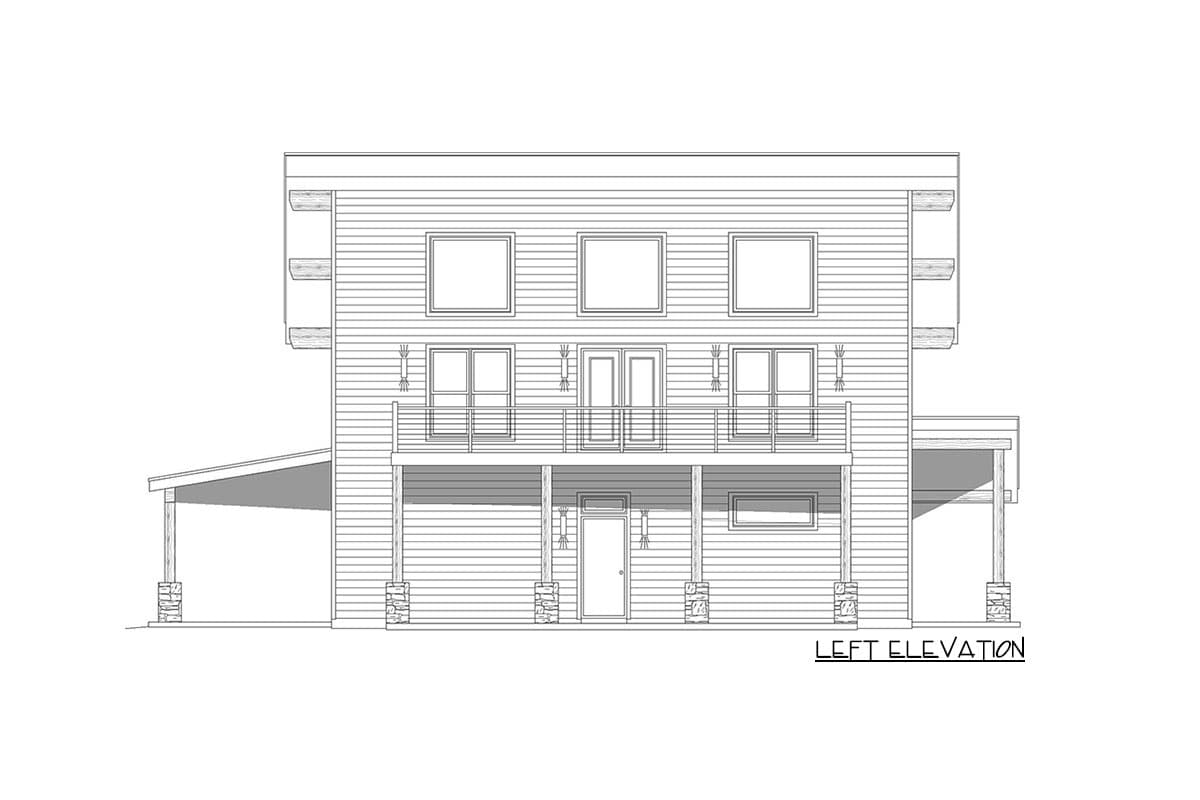 Plan 68957VR: Expanded 3-Bed Modern Mountain Home with Loft - 2442 Sq Ft - Image #4 - Contemporary, Modern, Mountain, Vacation