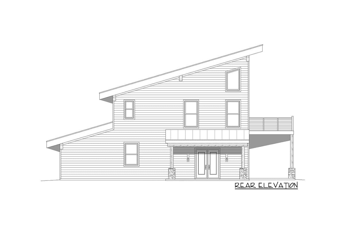 Plan 68957VR: Expanded 3-Bed Modern Mountain Home with Loft - 2442 Sq Ft - Image #5 - Contemporary, Modern, Mountain, Vacation