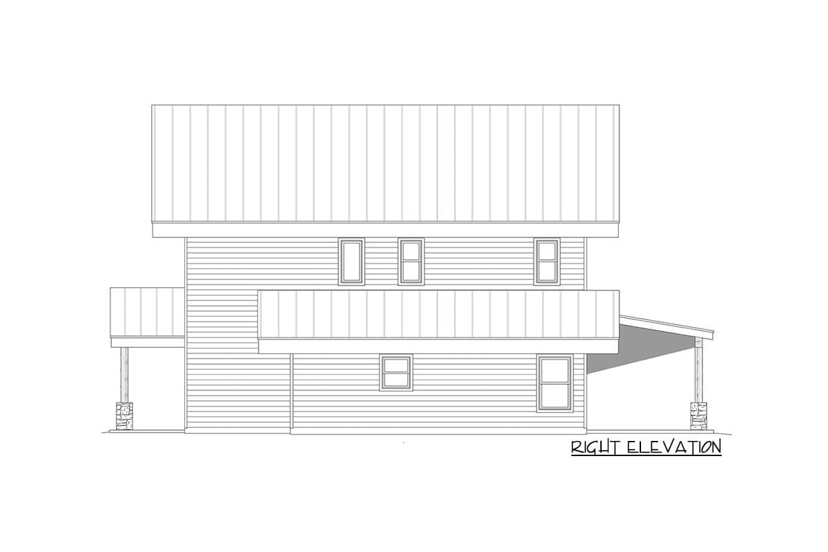 Plan 68957VR: Expanded 3-Bed Modern Mountain Home with Loft - 2442 Sq Ft - Image #6 - Contemporary, Modern, Mountain, Vacation