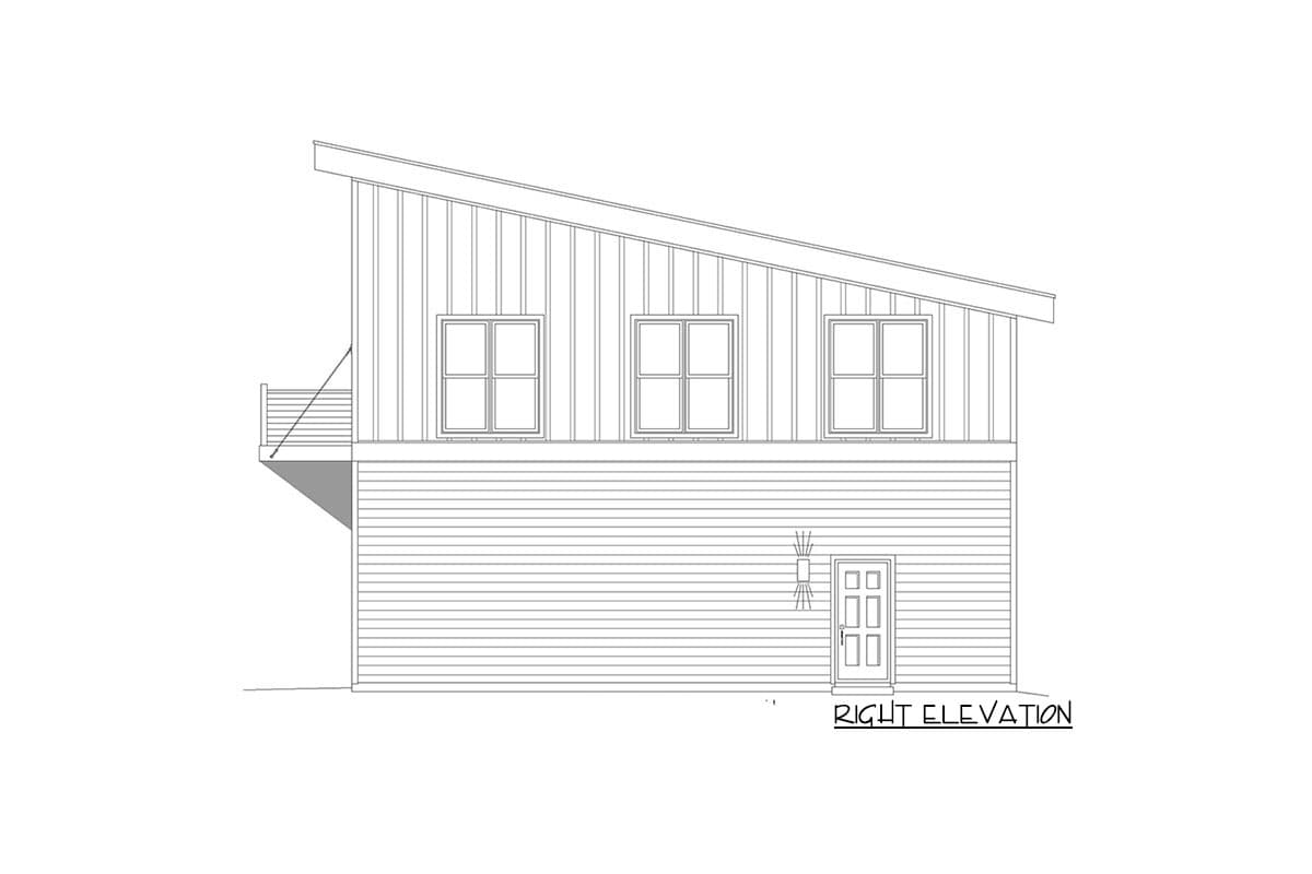 Plan 68958VR: 3-Car Modern Garage Apartment with Craft Room and Balcony - Image #5 - Coastal, Contemporary, Modern, Mountain