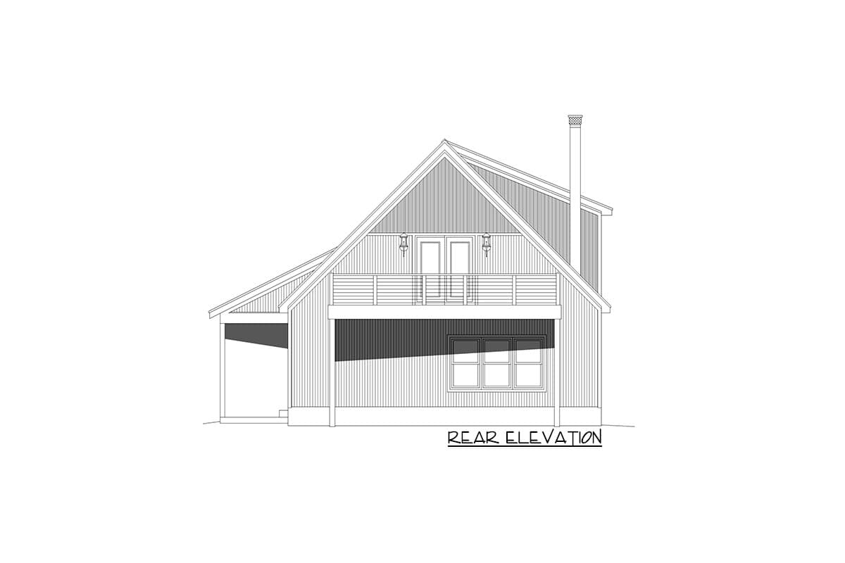 Plan 68960VR: 2-Bed Rustic Country Home Plan with Second Floor Balcony - 2019 Sq Ft - Image #4 - Cabin, Country, Mountain, Rustic