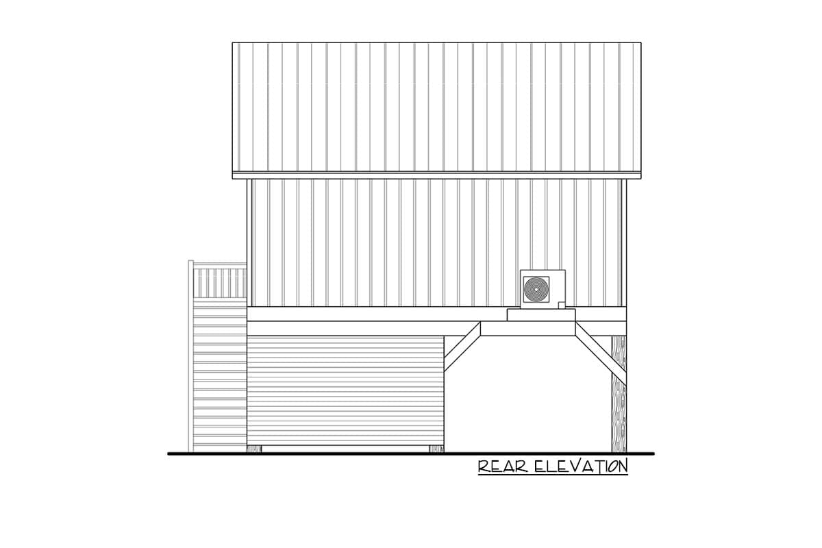 Plan 461020DNN: Beach House Plan with Loft Bunk Room Overlook - 842 Sq Ft - Image #13 - Beach, Coastal, Low Country, Vacation