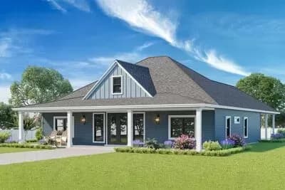 Porch Lover's Dream Home with Flex Room and Rear Carport