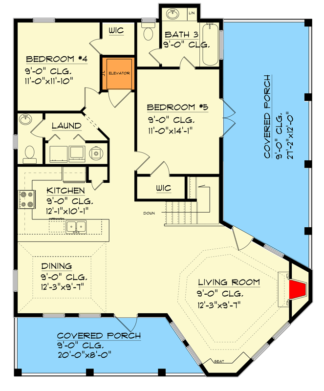Plan 461030DNN: Exclusive Beach House with Stacked Porches - Floor Plan - 2nd Floor - Beach, Coastal, Low Country, New Orleans, Vacation