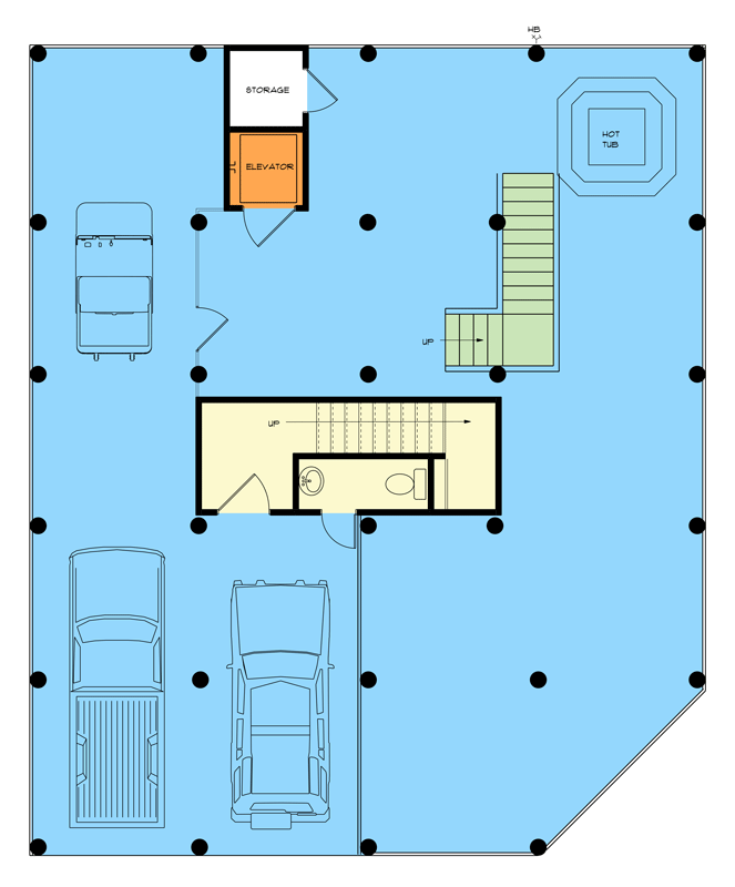 Plan 461030DNN: Exclusive Beach House with Stacked Porches - Floor Plan - Ground Level - Beach, Coastal, Low Country, New Orleans, Vacation