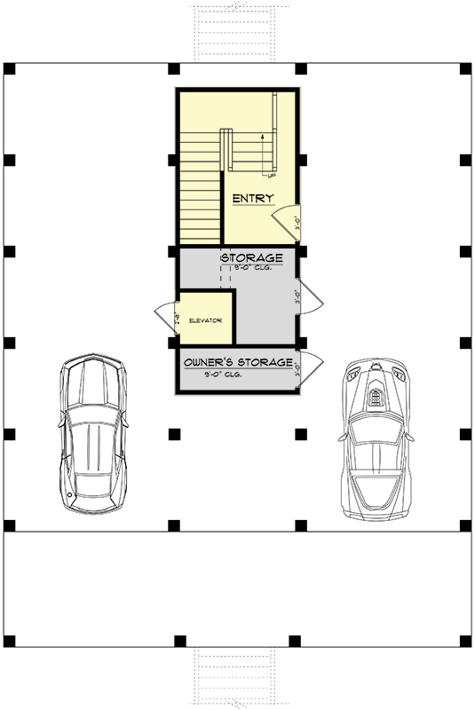 Plan 461034DNN: Exclusive Coastal Home Plan with Family Room on Top Floor - Floor Plan - Ground Level - Beach, Coastal, Low Country, New Orleans, Southern, Vacation
