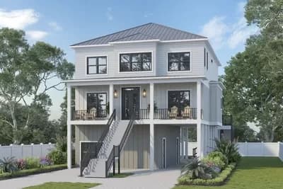 Exclusive Coastal Home Plan with Elevator and Master on Top Floor