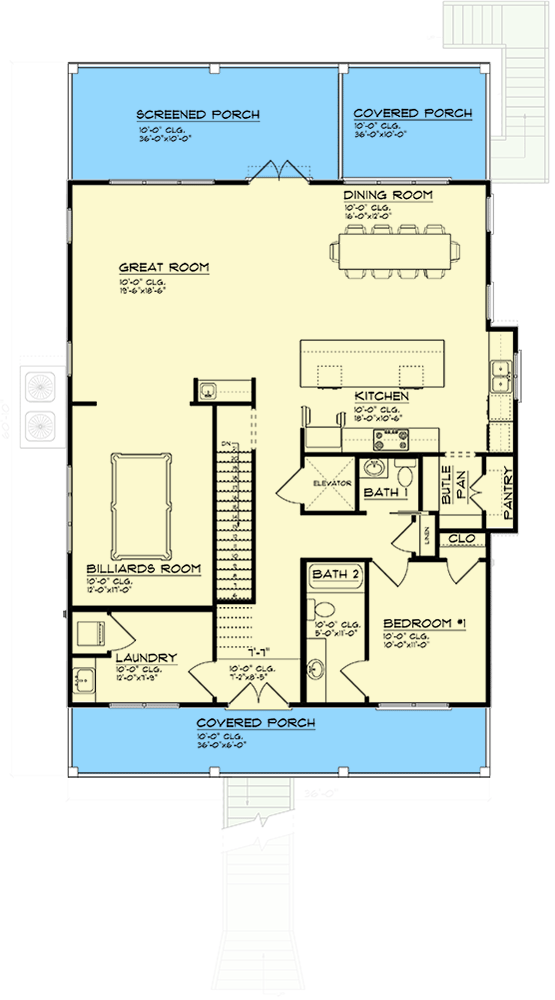 Plan 461038DNN: 3-Bed Coastal Home Plan with Morning Bar in Master Bedroom - Floor Plan - Second Level - Beach, Coastal, Low Country, Vacation