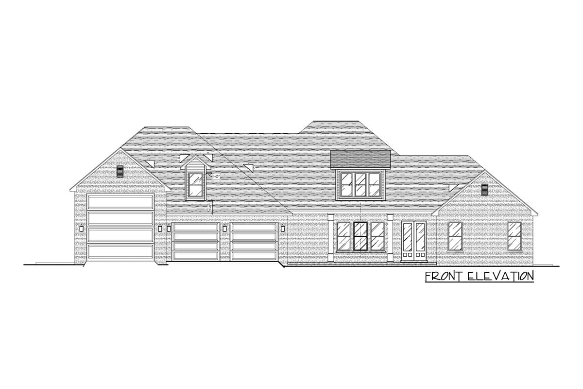 Plan 461040DNN: New American Ranch Plan with Oversized Garage Bay - 2884 Sq Ft - Image #4 - Craftsman, Hill Country, New American, Ranch