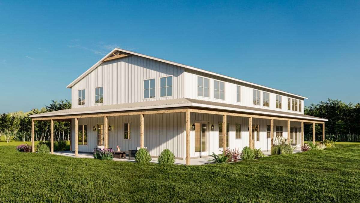 Plan 400007FTY: Modern Barndominium Plan with Wraparound Porch and Loft - 6,169 Sq Ft - Image #7 - Barndominium, Country, Rustic