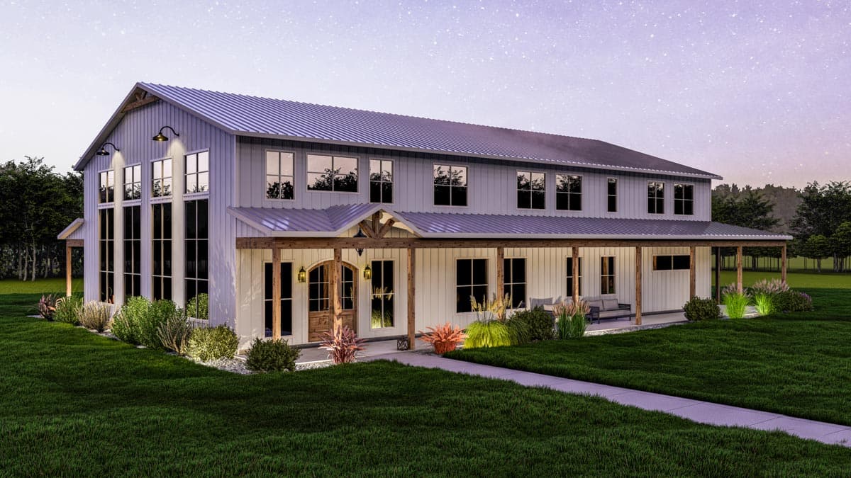 Plan 400007FTY: Modern Barndominium Plan with Wraparound Porch and Loft - 6,169 Sq Ft - Image #8 - Barndominium, Country, Rustic