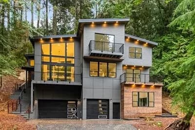 Contemporary Northwest Home Plan for Front-Sloping Lots - 3114 Sq Ft