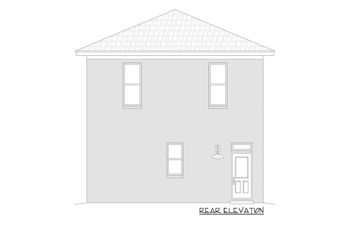 Plan 68964VR: 2-Bed Garage Apartment Above a 2-Car Garage with Traditional Exterior  - Image #14 - European, Traditional