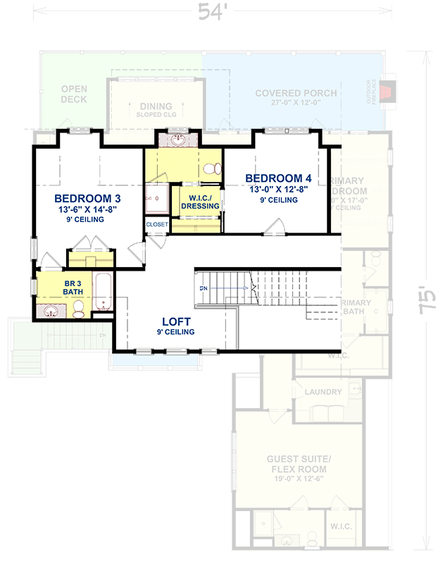 Plan 765041TWN: Gorgeous 5-Bed Home Plan with Ground Level Garage - Floor Plan - Optional Second Level Layout - Coastal, Southern