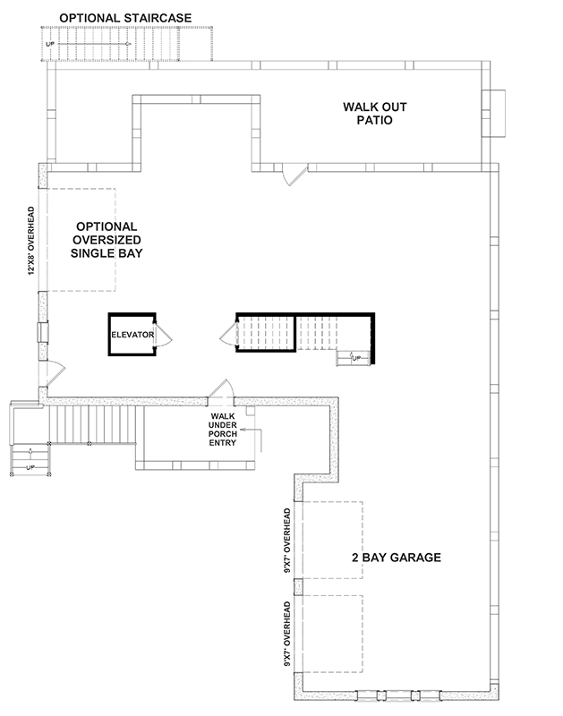 Plan 765041TWN: Gorgeous 5-Bed Home Plan with Ground Level Garage - Floor Plan - Ground Level - Coastal, Southern