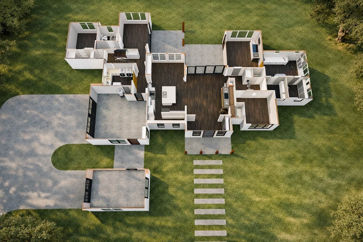 Plan 150003HRP: Transitional Farmhouse Plan with Clerestory Windows Front and Back - Image #6 - Country, Farmhouse, Modern Farmhouse, New American, Transitional