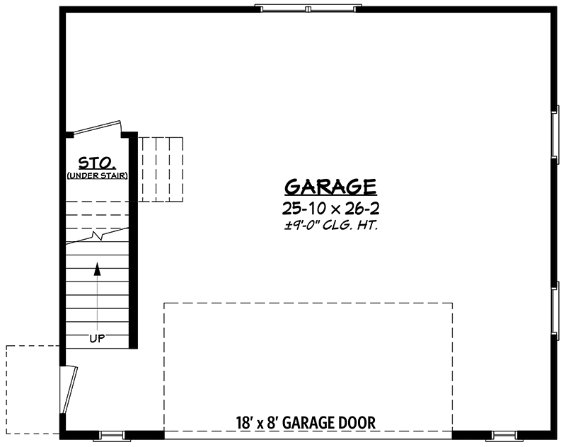 Plan 51902HZ: New American Garage Apartment with Board and Batten Siding - Floor Plan - Main Level - Carriage, Country, Craftsman, New American