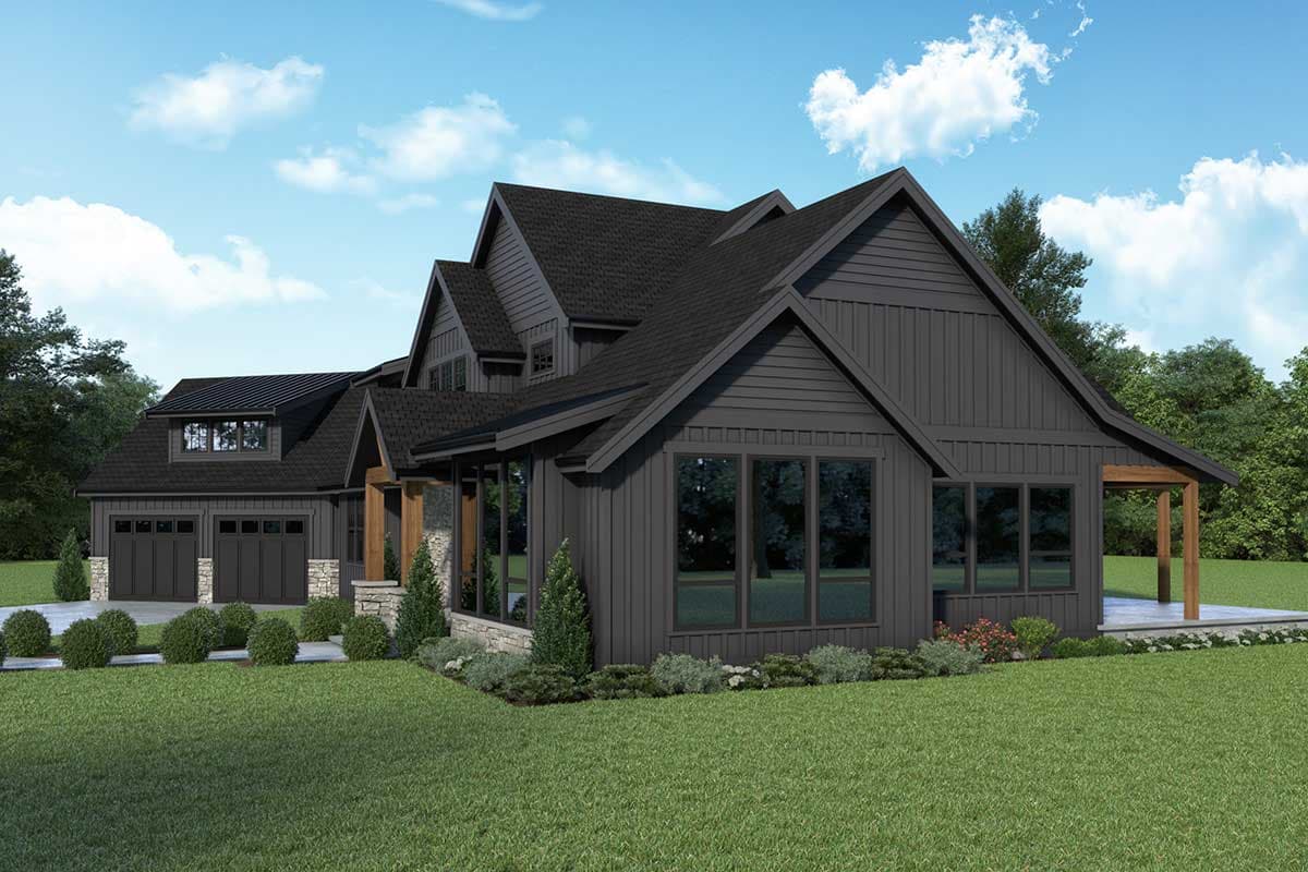 Plan 280179JWD: 2-Story New American Craftsman House Plan with Angled Garage - 3551 Sq Ft - Image #5 - Craftsman, Mountain, New American