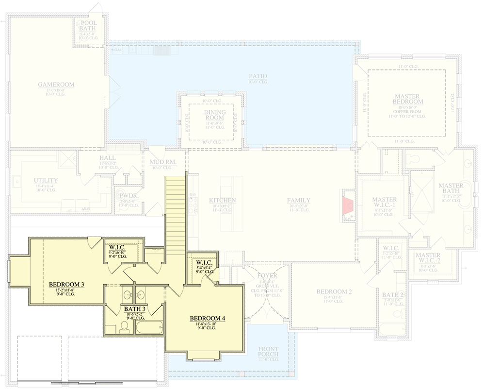 Plan 440025PWL: 2-Story New American Craftsman with Main Floor Master Bedroom - Floor Plan - 2nd Floor - Craftsman, New American