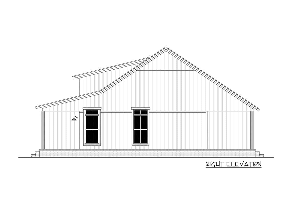 Plan 51903HZ: Rustic 3-Bed Country Home Plan with Vaulted Living Room - 1299 Sq Ft - Image #9 - Cabin, Cottage, Country, Farmhouse, Mountain, Rustic, Southern