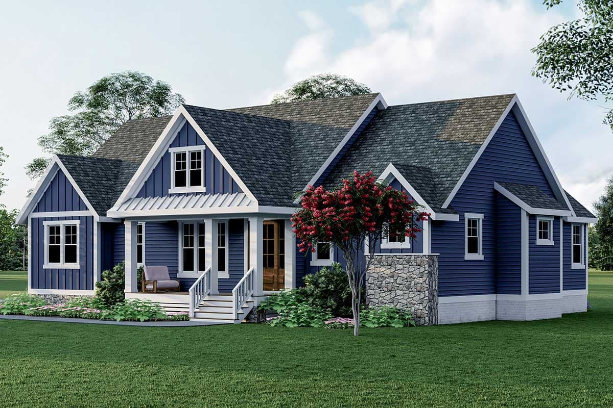 Plan 500029VV: One-level Farmhouse Plan with Split-bed Layout - Image #4 - Country, Craftsman, Farmhouse, Modern Farmhouse, New American, Southern