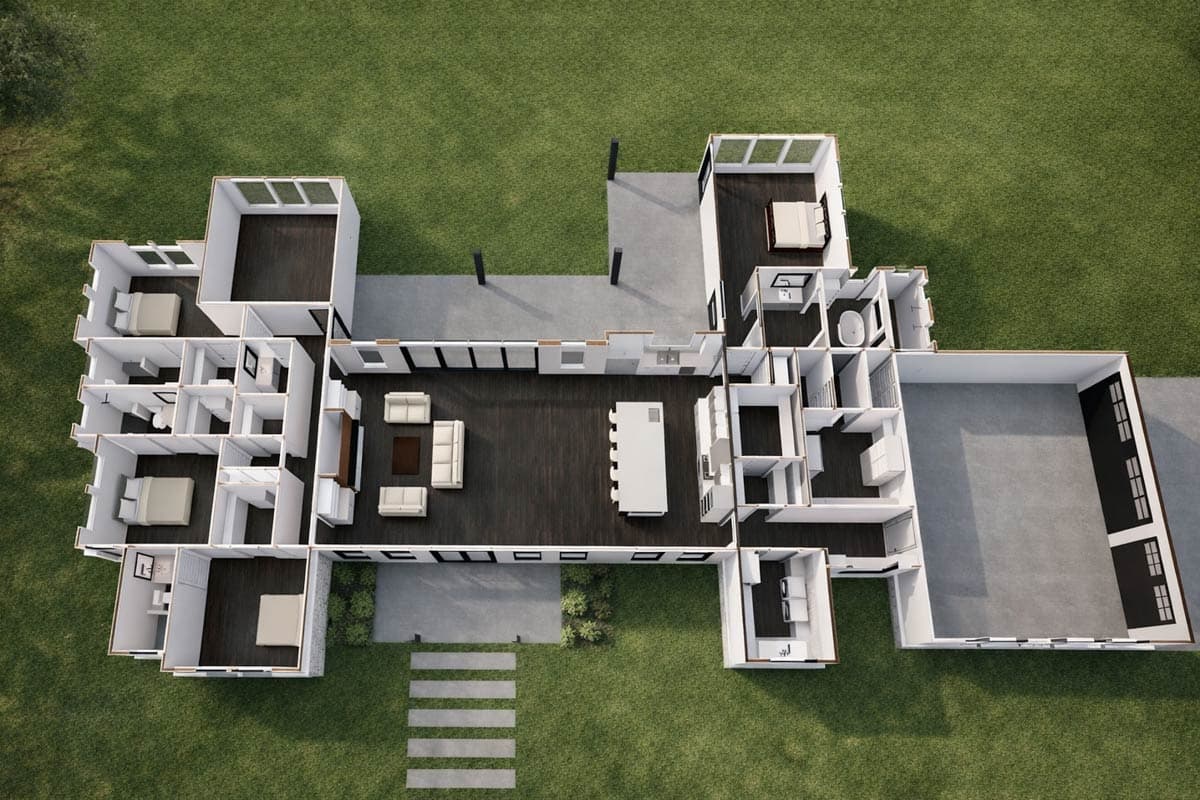 Plan 150006HRP: Contemporary Hill Country House Plan with Split-bed Layout - Image #7 - Contemporary, Hill Country, New American, Ranch