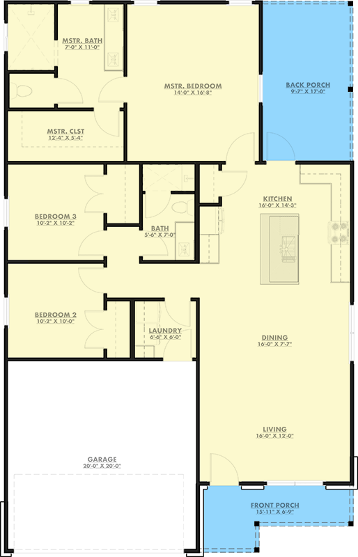 Plan 150009HRP: Exclusive One-Level Craftsman House Plan with Open-Concept Layout - Floor Plan - Image #10 - Bungalow, Craftsman, Northwest