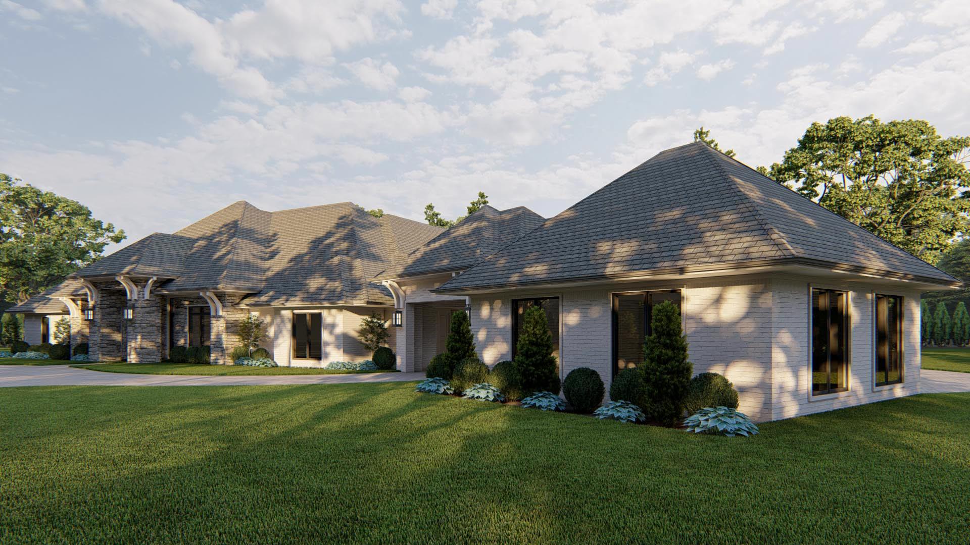 Plan 70760MK: Sprawling 4834 Square Foot European-Style Home Plan with Motor Court - 4834 Sq Ft - Image #6 - European, Hill Country, Ranch, Traditional