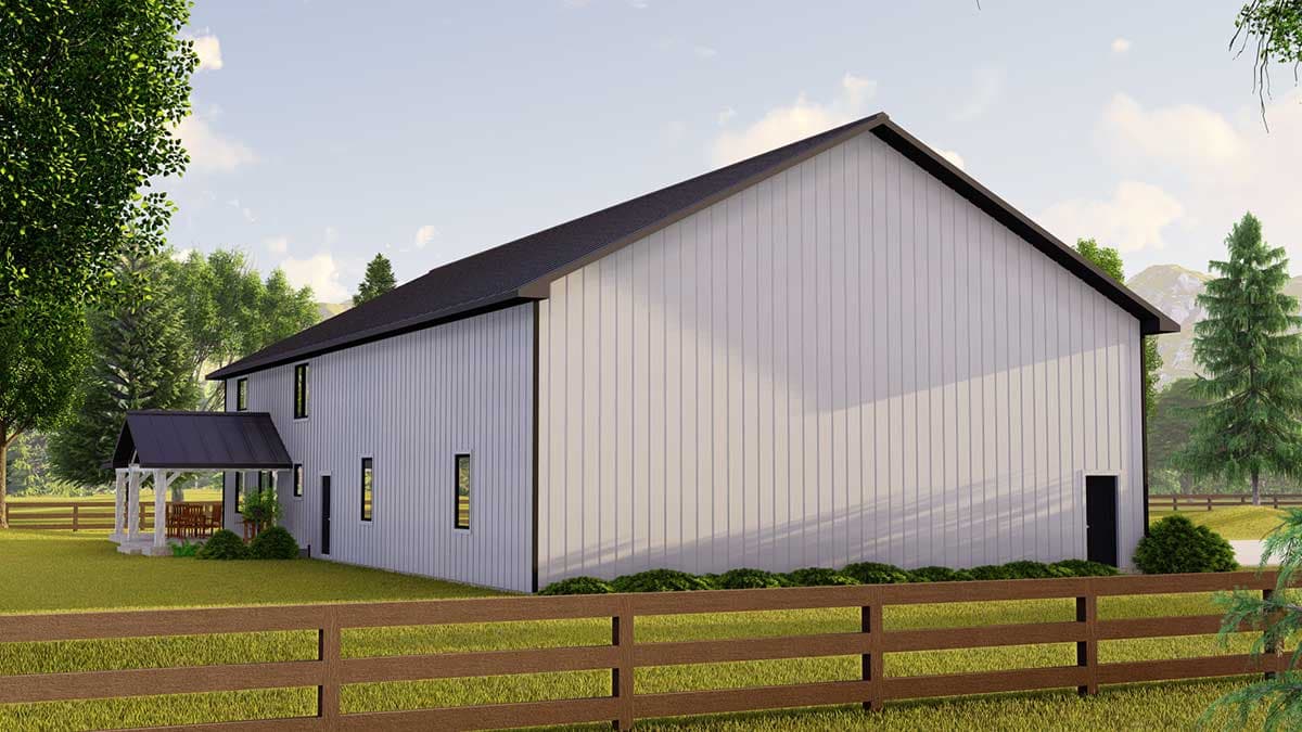 Plan 135161GRA: 4-Bed Barndominium with Front and Rear Porches and Lower Level Expansion - Image #4