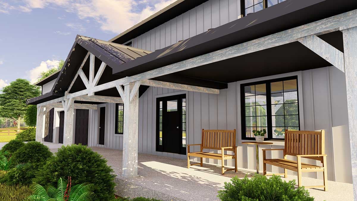Plan 135161GRA: 4-Bed Barndominium with Front and Rear Porches and Lower Level Expansion - Image #5