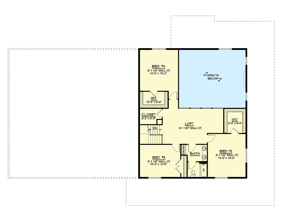 Plan 135161GRA: 4-Bed Barndominium with Front and Rear Porches and Lower Level Expansion - Floor Plan - 2nd Floor