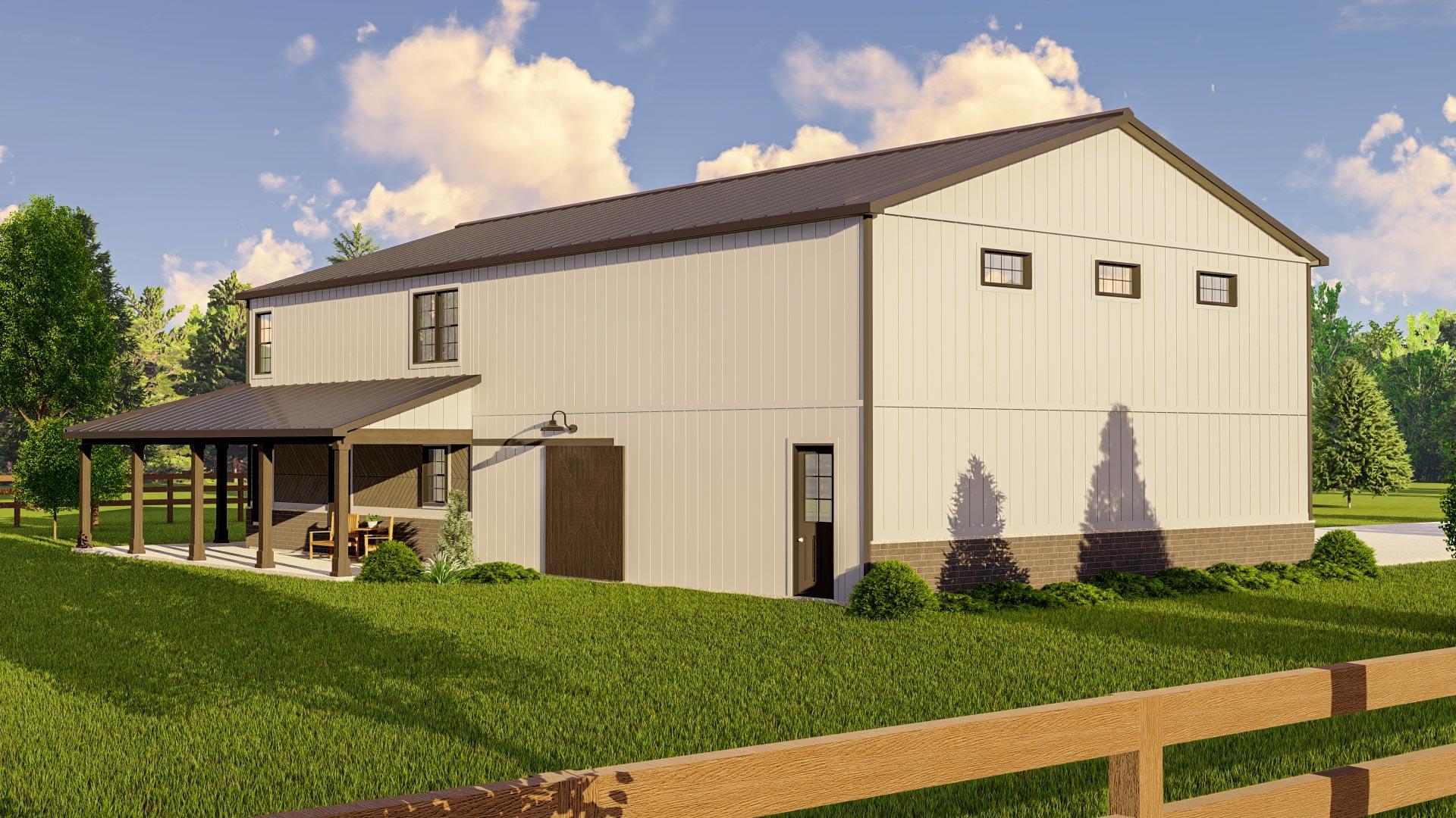 Plan 135162GRA: Country Barndominium with Screened Porch and Home Office - 2311 Sq Ft - Image #4 - Barndominium, Contemporary, Country, Craftsman, Rustic