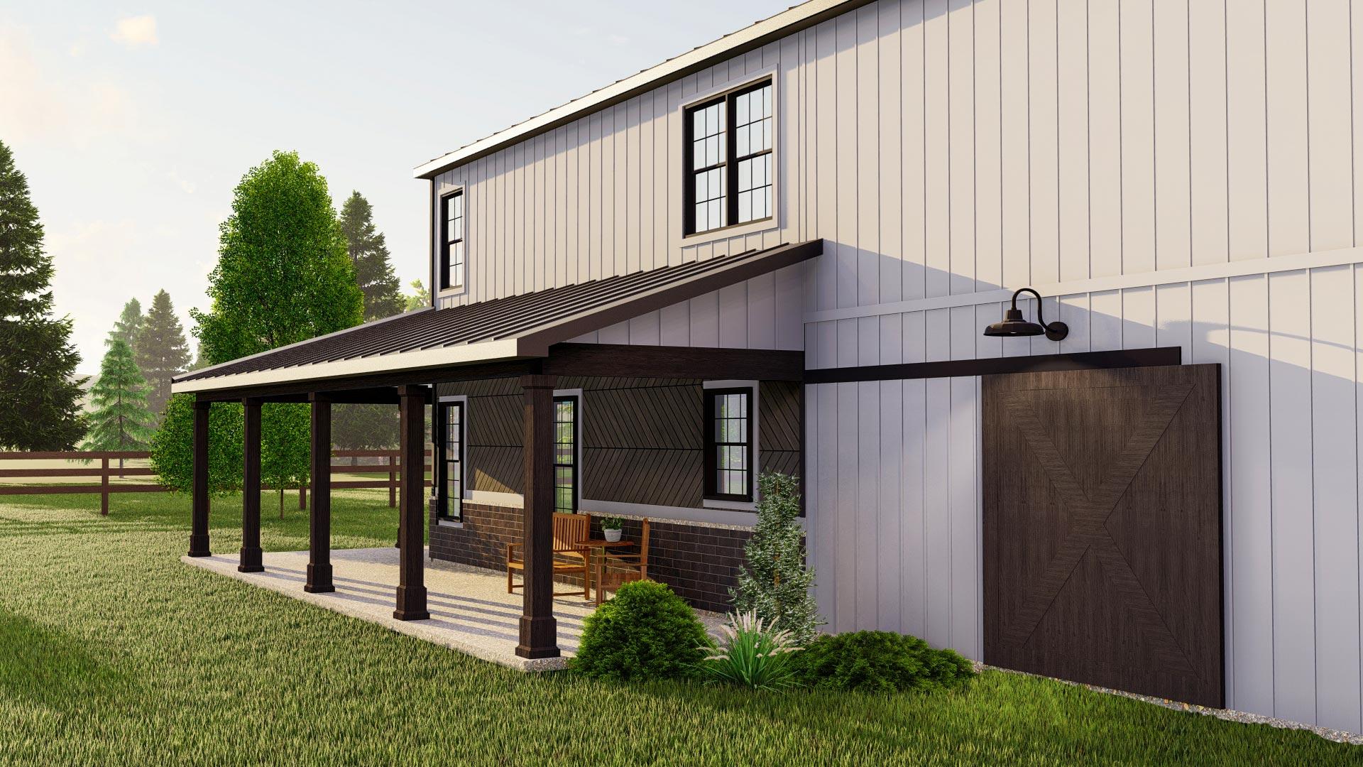 Plan 135162GRA: Country Barndominium with Screened Porch and Home Office - 2311 Sq Ft - Image #5 - Barndominium, Contemporary, Country, Craftsman, Rustic