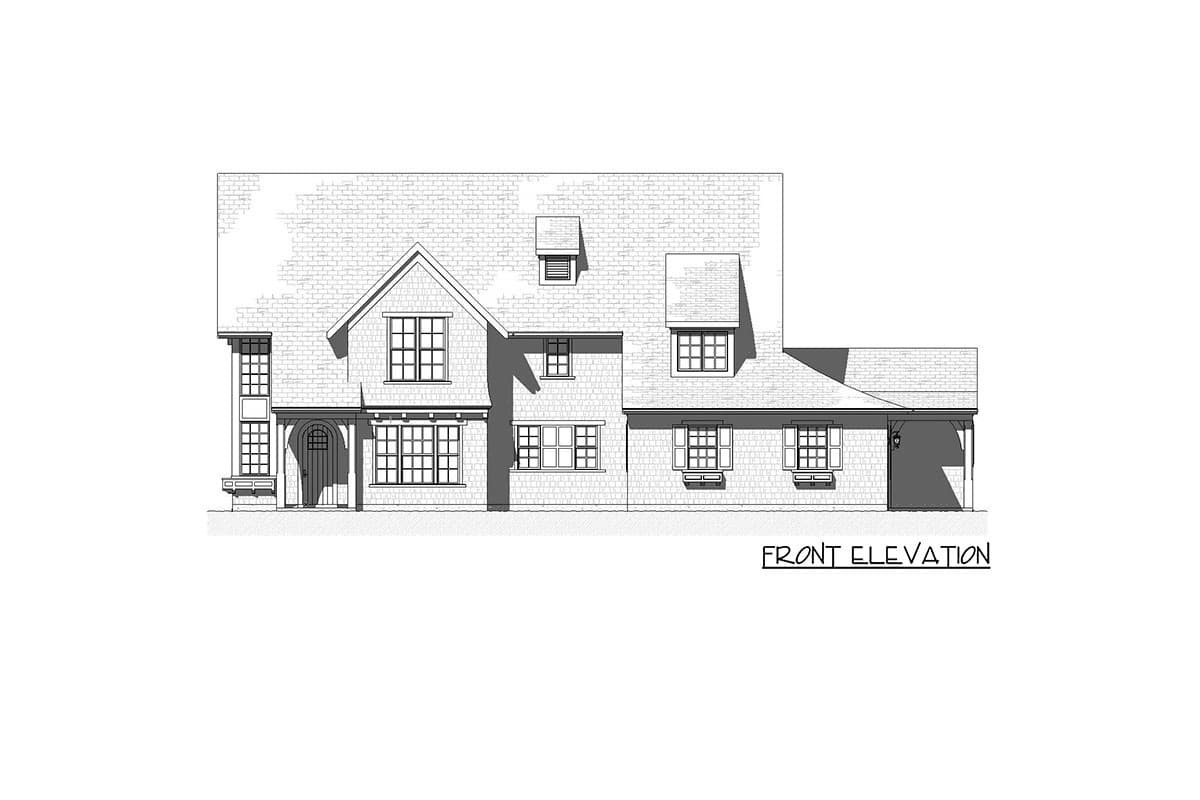Plan 970098VC: Shingle-Style Home Plan with Home Office and Two Mud Rooms for a Sloping Lot - Image #13 - Country, Shingle, Traditional