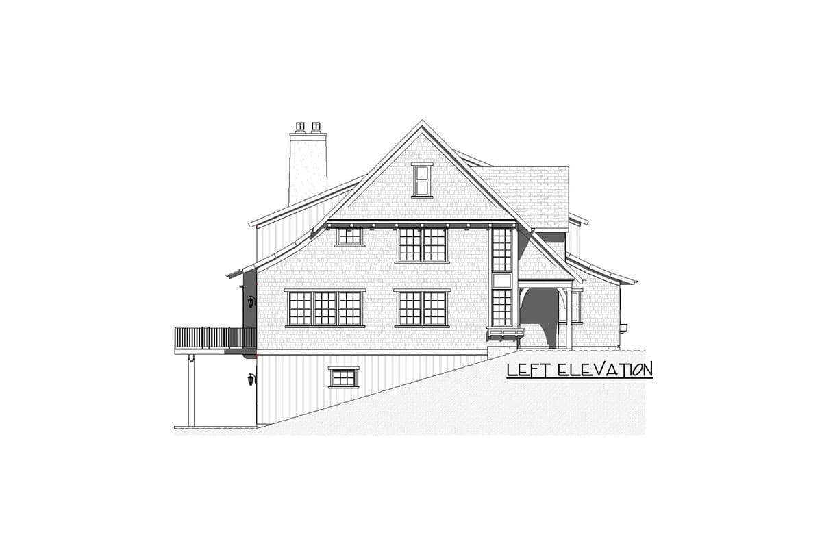 Plan 970098VC: Shingle-Style Home Plan with Home Office and Two Mud Rooms for a Sloping Lot - Image #14 - Country, Shingle, Traditional