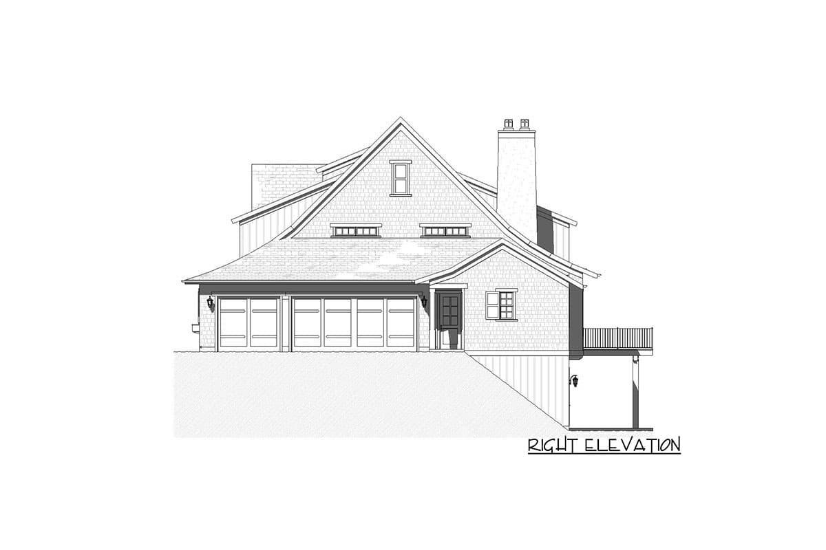 Plan 970098VC: Shingle-Style Home Plan with Home Office and Two Mud Rooms for a Sloping Lot - Image #16 - Country, Shingle, Traditional