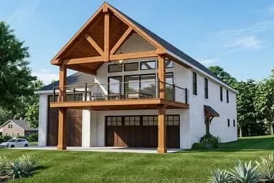 Craftsman Garage Apartment Plan with an RV Bay