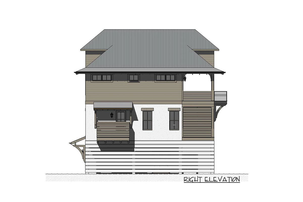 Plan 970099VC: 3-Story Coastal Home Plan with Third Floor Bunk Level - Image #5 - Beach, Coastal, Low Country, Vacation