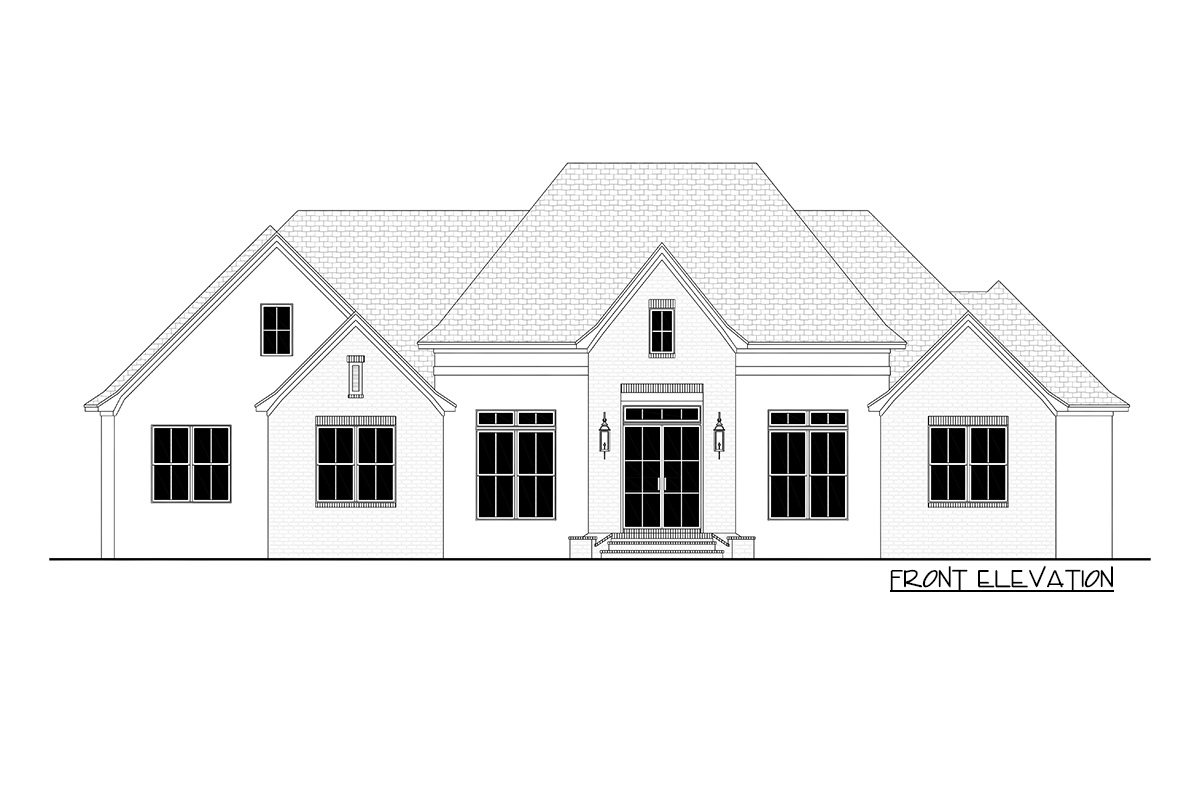 Plan 51904HZ: Transitional Open Concept Home Plan with Home Office and Game Room or Fifth Bedroom - 3152 Sq Ft - Image #26 - Acadian, French Country, Louisiana-Style, Southern, Transitional