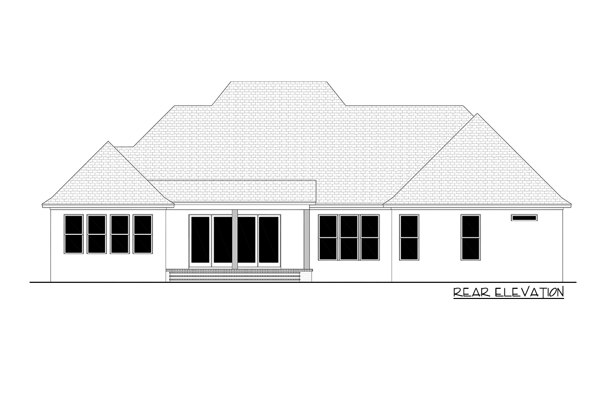 Plan 51904HZ: Transitional Open Concept Home Plan with Home Office and Game Room or Fifth Bedroom - 3152 Sq Ft - Image #28 - Acadian, French Country, Louisiana-Style, Southern, Transitional