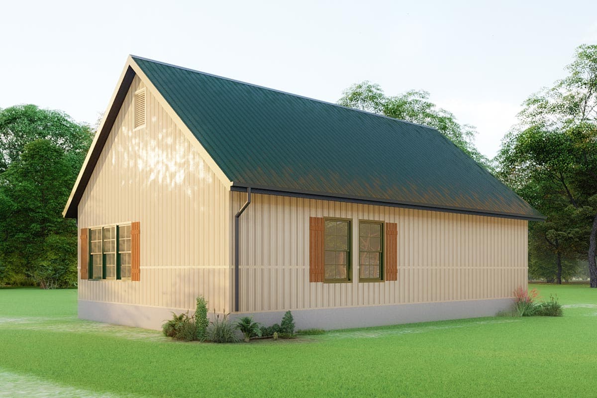 Plan 777001MTL: One Bed Rustic Cottage with Large Screened Porch  - Image #5 - Cabin, Cottage, Country, Rustic