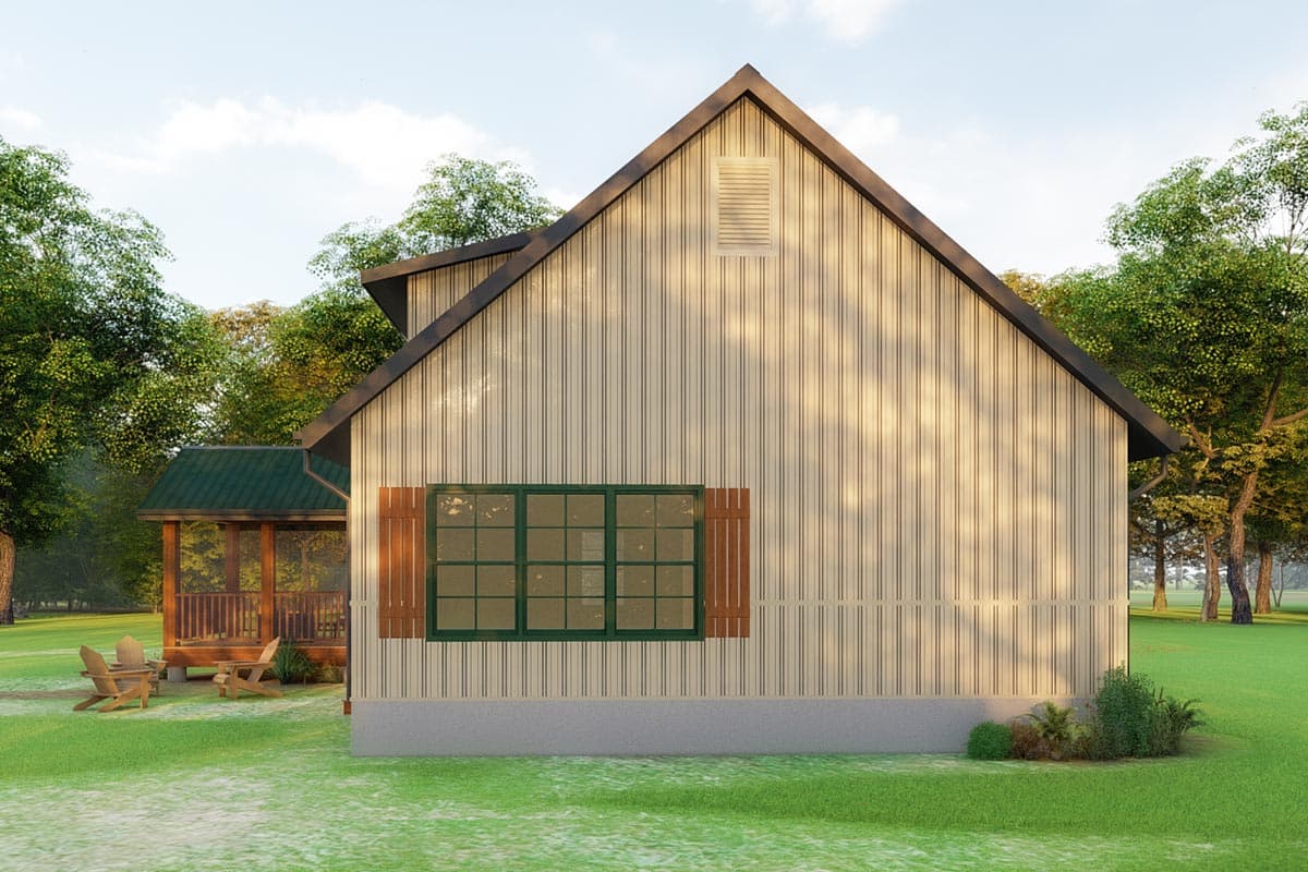Plan 777001MTL: One Bed Rustic Cottage with Large Screened Porch  - Image #6 - Cabin, Cottage, Country, Rustic