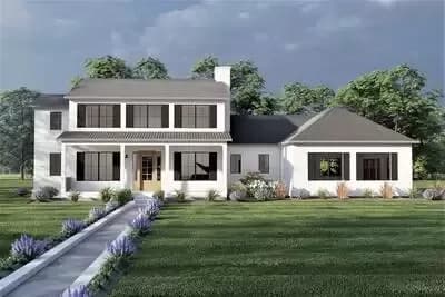 3-to-4 Bed House Plan with Flex Room and Main Floor Master Suite